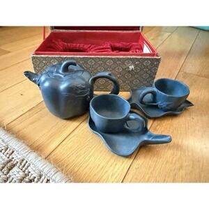 Chinese Yixing clay teapot set In Box Set